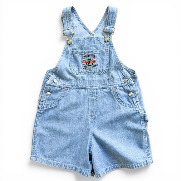 Hard Rock Cafe Other - Vintage Y2K Hard Rock Cafe Save The Planet Denim Shortalls Kids Boys Sz 6 (read)